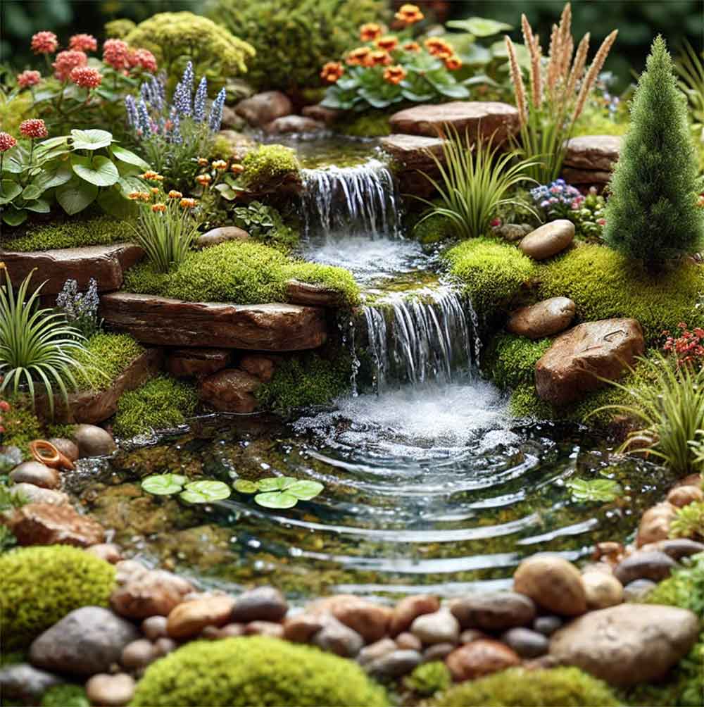 Gartenteich mit Wasserfall Feng Shui